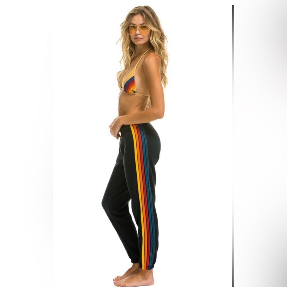 Aviator nation women's sweats. 5 stripe charcoal in euc